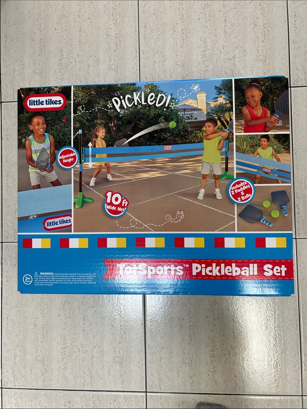 NEW 🆕 Little Tikes Kids Pickleball Set - Adjustable Height /10ft wide net sealed